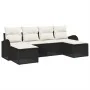 Conjunto de Sofás de Jardín de 6 Piezas con Cojines Negro de Ratán Polivalente de , Sofás de exterior - Ref: Foro24-3346147, ...