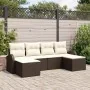 Conjunto de sofá de jardín de 6 piezas con cojines Marrón Ratán sintético | Foro24.es | Tu tienda online para hogar, jardín y más Foro24.es