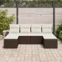 Conjunto de sofá de jardín de 6 piezas con cojines Marrón Ratán sintético | Foro24.es | Tu tienda online para hogar, jardín y más Foro24.es