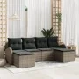 Conjunto de Sofás de Jardín de 6 Piezas con Cojines Gris de Poliratán by , Outdoor sofas - Ref: Foro24-3346149, Price: 341,85...