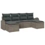 Conjunto de Sofás de Jardín de 6 Piezas con Cojines Gris de Poliratán by , Outdoor sofas - Ref: Foro24-3346149, Price: 341,85...