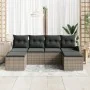 Conjunto de Sofás de Jardín de 6 Piezas con Cojines Gris de Poliratán by , Outdoor sofas - Ref: Foro24-3346149, Price: 341,85...