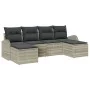 Juego de Sofá de 6 Piezas con Cojines Gris Claro Ratán Poli by , Outdoor sofas - Ref: Foro24-3346152, Price: 385,30 €, Discou...