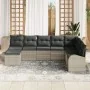 Conjunto de Sofá de Jardín de 8 Piezas con Cojines de Ratán Polimérico Gris Claro by , Outdoor sofas - Ref: Foro24-3346162, P...