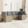 Conjunto de Sofás de Jardín de 6 Piezas con Cojines Beige de Ratán Poliéster | Foro24.es | Tu tienda online para hogar, jardín y más Foro24.es