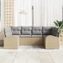 Conjunto de Sofás de Jardín de 6 Piezas con Cojines Beige de Ratán Poliéster | Foro24.es | Tu tienda online para hogar, jardín y más Foro24.es