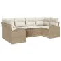 Conjunto de Sofá de Jardín de 6 Piezas con Cojines Beige Ratán Poliéster | Foro24.es | Tu tienda online para hogar, jardín y más Foro24.es
