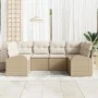 Conjunto de Sofá de Jardín de 6 Piezas con Cojines Beige Ratán Poliéster | Foro24.es | Tu tienda online para hogar, jardín y más Foro24.es