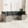 Juego de Sofás de Jardín de 6 piezas con Cojines Gris Claro Ratán Poliéster by , Outdoor sofas - Ref: Foro24-3346182, Price: ...