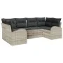 Juego de Sofás de Jardín de 6 piezas con Cojines Gris Claro Ratán Poliéster by , Outdoor sofas - Ref: Foro24-3346182, Price: ...