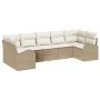 Conjunto de Sofá de Jardín de 7 Piezas con Cojines Beige Poliratán | Foro24.es | Tu tienda online para hogar, jardín y más Foro24.es