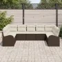Juego de Sofás de Jardín 9 Piezas Marrón y Crema Ratán | Foro24.es | Tu tienda online para hogar, jardín y más Foro24.es