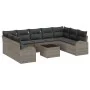 Juego de Sofá de Jardín de 9 Piezas con Cojines de Ratán Poliéster Negro by , Outdoor sofas - Ref: Foro24-3346209, Price: 603...