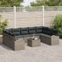 Juego de Sofá de Jardín de 9 Piezas con Cojines de Ratán Poliéster Negro by , Outdoor sofas - Ref: Foro24-3346209, Price: 603...