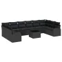 Conjunto de sofá de jardín de 11 piezas con cojines negros de poliratán by , Outdoor sofas - Ref: Foro24-3346233, Price: 709,...