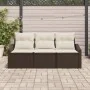 Conjunto de Sofá de Jardín de 3 Piezas con Cojines Marrón Ratán Sintético | Foro24.es | Tu tienda online para hogar, jardín y más Foro24.es