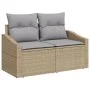 Conjunto de Sofá de Jardín de 3 Piezas con Cojines Beige Ratán Poliéster by , Outdoor sofas - Ref: Foro24-3346580, Price: 216...