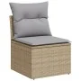 Conjunto de Sofá de Jardín de 3 Piezas con Cojines Beige Ratán Poliéster by , Outdoor sofas - Ref: Foro24-3346580, Price: 216...
