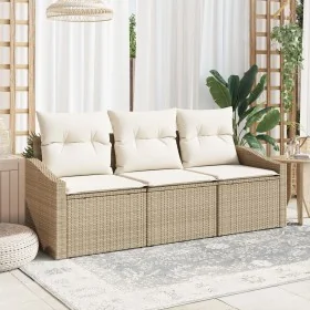 Set de Sofá de Jardín de 3 Piezas con Cojines
