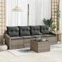 Conjunto de Sofá de Jardín de 5 Piezas con Cojines Gris Ratán Sintético | Foro24.es | Tu tienda online para hogar, jardín y más Foro24.es