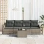 Conjunto de Sofá de Jardín de 5 Piezas con Cojines Gris Ratán Sintético | Foro24.es | Tu tienda online para hogar, jardín y más Foro24.es