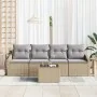 Juego de Sofá de Jardín de 5 Piezas con Cojines Beige Poliratán von , Outdoor-Sofas - Ref: Foro24-3346590, Preis: 316,64 €, R...