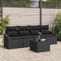 Juego de Sofás de Jardín de 5 Piezas con Cojines Negro Poliratán von , Outdoor-Sofas - Ref: Foro24-3346593, Preis: 311,45 €, ...