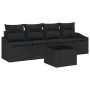 Juego de Sofás de Jardín de 5 Piezas con Cojines Negro Poliratán von , Outdoor-Sofas - Ref: Foro24-3346593, Preis: 311,45 €, ...