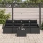 Juego de Sofás de Jardín de 5 Piezas con Cojines Negro Poliratán von , Outdoor-Sofas - Ref: Foro24-3346593, Preis: 311,45 €, ...