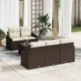 Conjunto de Sofá de Jardín de 6 Piezas con Cojines Marrón Poliratán | Foro24.es | Tu tienda online para hogar, jardín y más Foro24.es