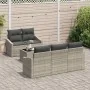 Conjunto de Sofá de Jardín de 6 Piezas con Cojines Gris Claro de Ratán | Foro24.es | Tu tienda online para hogar, jardín y más Foro24.es