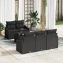 Set de Sofá de Jardín de 6 Piezas con Cojines Negro Poliratán de , Sofás de exterior - Ref: Foro24-3346603, Precio: 423,32 €,...