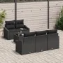 Set de Sofá de Jardín de 6 Piezas con Cojines Negro Poliratán de , Sofás de exterior - Ref: Foro24-3346603, Precio: 423,32 €,...