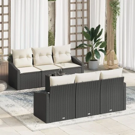 Sofás de Jardín de 7 Piezas con Cojines Negro Poliratán | Foro24.es | Tu tienda online para hogar, jardín y más Foro24.es