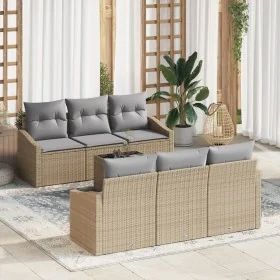 Juego de Sofá de Jardín de 7 Piezas con Cojines Beige de Poliratán by , Outdoor sofas - Ref: Foro24-3346610, Price: 477,51 €,...