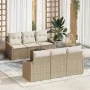 Juego de Sofá de Jardín de 7 Piezas con Cojines Beige Poliratán | Foro24.es | Tu tienda online para hogar, jardín y más Foro24.es