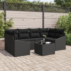 Conjunto de Sofás de Jardín 7 Piezas Negro Poliratán by , Outdoor sofas - Ref: Foro24-3346623, Price: 462,53 €, Discount: %