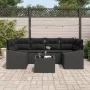 Conjunto de Sofás de Jardín 7 Piezas Negro Poliratán by , Outdoor sofas - Ref: Foro24-3346623, Price: 462,53 €, Discount: %