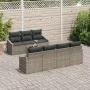 Conjunto de Sofá Jardín de 8 Piezas con Cojines en Poliratán Gris | Foro24.es | Tu tienda online para hogar, jardín y más Foro24.es