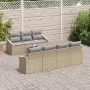 Juego de Sofá de Jardín de 8 Piezas con Cojines Beige Ratán Poliéster von , Outdoor-Sofas - Ref: Foro24-3346630, Preis: 530,0...