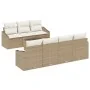 Conjunto de Sofá de Jardín de 8 Piezas con Cojines Beige Ratán Sintético | Foro24.es | Tu tienda online para hogar, jardín y más Foro24.es
