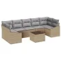 Juego de Sofás de Jardín de 8 Piezas con Cojines Beige de Ratán de Polietileno by , Outdoor sofas - Ref: Foro24-3346640, Pric...
