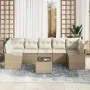 Juego de Sofás de Jardín de 8 Piezas con Cojines Beige Poliratán | Foro24.es | Tu tienda online para hogar, jardín y más Foro24.es