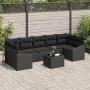 Conjunto de Sofá de Jardín de 8 Piezas con Cojines en Poliratán Negro by , Outdoor sofas - Ref: Foro24-3346643, Price: 553,99...