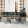 Conjunto de Sofá de Jardín de 8 Piezas con Cojines Gris Claro Ratán Sintético | Foro24.es | Tu tienda online para hogar, jardín y más Foro24.es