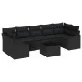 Conjunto de Sofá de Jardín de 8 Piezas con Cojines en Poliratán Negro by , Outdoor sofas - Ref: Foro24-3346643, Price: 553,99...