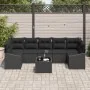 Conjunto de Sofá de Jardín de 8 Piezas con Cojines en Poliratán Negro by , Outdoor sofas - Ref: Foro24-3346643, Price: 553,99...