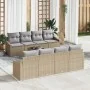 Set de Sofá de Jardín de 9 Piezas con Cojines Beige Ratan Sintético by , Outdoor sofas - Ref: Foro24-3346650, Price: 600,96 €...