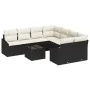 Set de Sofá de Jardín de 9 Piezas con Cojines de Ratán Poliéster Negro | Foro24.es | Tu tienda online para hogar, jardín y más Foro24.es