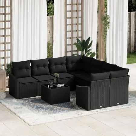 Juego de Sofá de Jardín Conjunto de 9 Negro Ratán von , Outdoor-Sofas - Ref: Foro24-3346663, Preis: 579,14 €, Rabatt: %